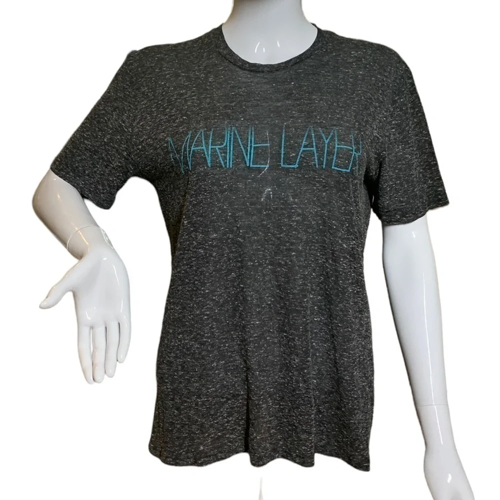 Marine Layer foggy letters graphic tee in charcoal